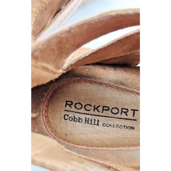 Rockport Cobb Hill Collection Sandals Brown Sz 10 M Lace & Zip Gladiator Style - Picture 7 of 8